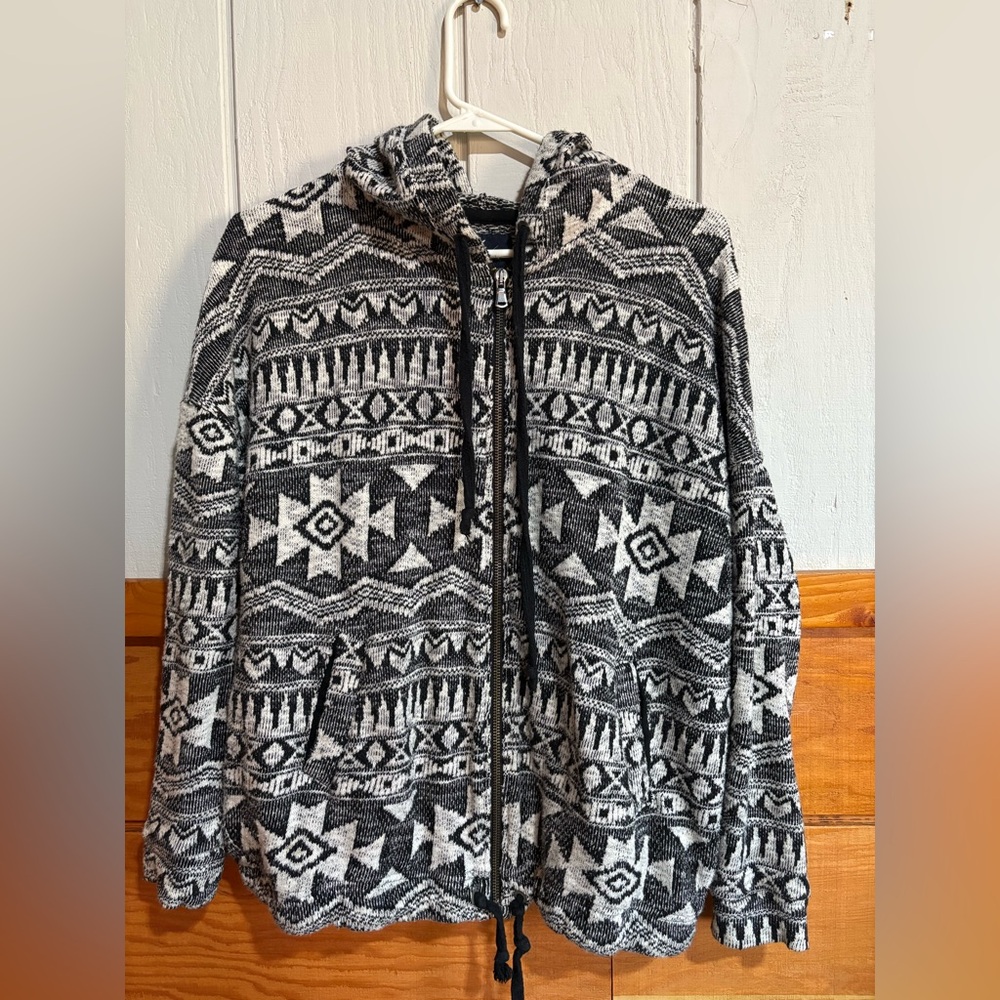 Black and White aztec Hoodie